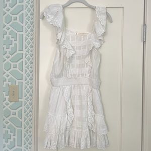 LoveShackFancy White Lace Mini Dress